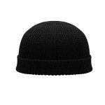 Black Knit Beanie Hat for Men and Women