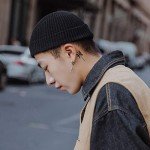 Black Knit Beanie Hat for Men and Women