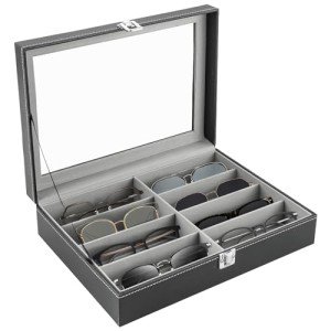 Men's 8-Slot Sunglasses and Eyeglasses Display Case