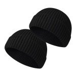 CYNROFVEN 2 Pack Wool Knit Fisherman Beanies