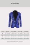 Blue Sequin Tuxedo Blazer for Men, X-Large