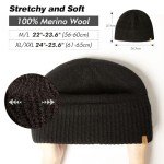 Men's Merino Wool Winter Beanie with Fleece Lining