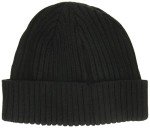 Timberland Men's Black Ribbed Beanie with Logo