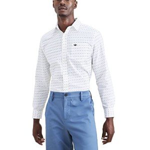 Dockers Men's Classic Fit Long Sleeve Shirt - Navy El Cayuco