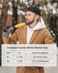 Zylioo Oversize Black Beanie Hat for Big Heads