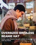 Zylioo Oversize Black Beanie Hat for Big Heads