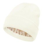 Men's Knit Cuffed Beanie Hat in White