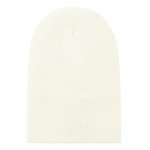 Men's Knit Cuffed Beanie Hat in White