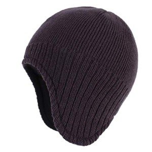 Men's Fleece Lined Winter Earflap Beanie - Dark Grey