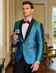 Men's Shiny Blue Blazer for Weddings & Parties