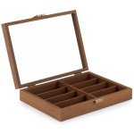 Sleek Walnut Sunglasses Organizer with 8 Slots