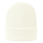 Men's Knit Cuffed Beanie Hat in White