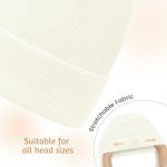 Men's Knit Cuffed Beanie Hat in White