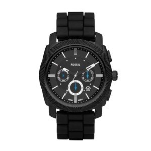 Fossil Men's Black Chronograph Silicone Watch
