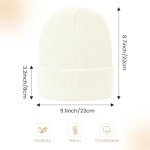 Men's Knit Cuffed Beanie Hat in White