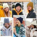 Men's Knit Cuffed Beanie Hat in White