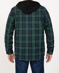 Men's Hooded Plaid Shirt Jacket - Sherpa Lined