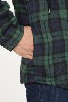 Men's Hooded Plaid Shirt Jacket - Sherpa Lined