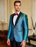 Men's Shiny Blue Blazer for Weddings & Parties