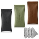 3 Pack Soft Leather Sunglasses Cases with Cloth