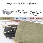 3-Pack Portable Leather Glasses Case with Cloth