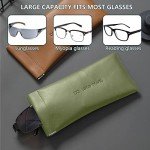 3 Pack Soft Leather Sunglasses Cases with Cloth