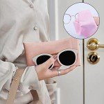 3-Pack Portable Leather Glasses Case with Cloth