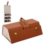 3-Slot Leather Sunglasses Case for Travel