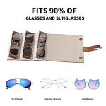 3-Slot Leather Sunglasses Case for Travel