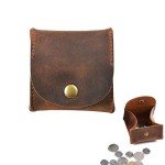 Rustic Leather Moon Pocket Coin Case - Brown