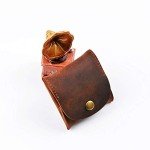 Rustic Leather Moon Pocket Coin Case - Brown