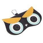 Soft Leather Eyeglasses Case with Clip for Travel