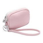 Small Leather Coin Purse with Keychain and Wristlet