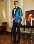Men's Shiny Blue Blazer for Weddings & Parties