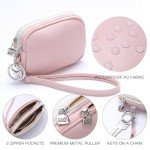 Small Leather Coin Purse with Keychain and Wristlet