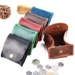 Rustic Leather Moon Pocket Coin Case - Brown
