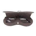 Soft Leather Eyeglasses Case with Clip for Travel