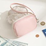 Small Leather Coin Purse with Keychain and Wristlet