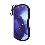 Portable Neoprene Sunglasses Case with Hook - Purple