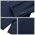 Men's Navy Blue Casual Knit Blazer Jacket