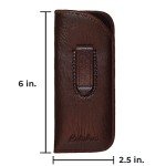 Calabria Slim PU Leather Eyeglasses Case with Clip