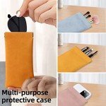 3-Pack Soft Leather Sunglasses Cases with Cleaning Cloth