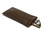Brown Snakeskin PU Leather Eyeglass Case for Men