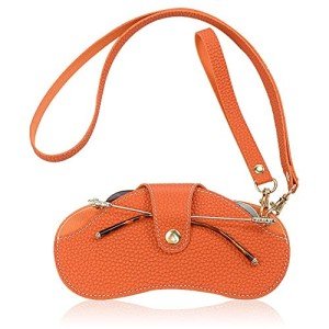 Portable Slim Glasses Case Pouch - Orange
