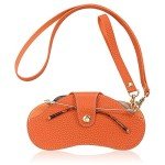 Portable Slim Glasses Case Pouch - Orange