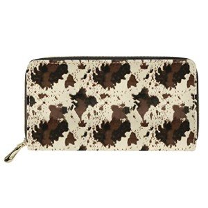 Brown Cow Print Leather Wallet Clutch for Everyone