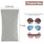 Plaid Grey Leather Sunglasses Case for Men
