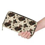Brown Cow Print Leather Wallet Clutch for Everyone