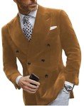 Men's Brown Velvet Double Breasted Blazer Jacket