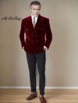 Men's Brown Velvet Double Breasted Blazer Jacket